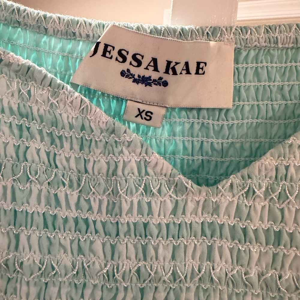 JessaKae Mint Gingham Puff-Sleeve Maxi Dress - Women - Picture 4 of 7